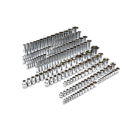 GearWrench 163 Piece 1/4 Inch; 3/8 Inch & 1/2 Inch Drive 6 Point Standard and Deep SAE/Metric Master Socket Set