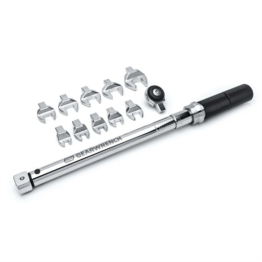 GearWrench 12 Piece 3/8 Inch Drive SAE Open End Interchangeable Torque Wrench Set