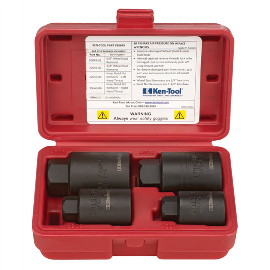Ken-tool 4 Piece Heavy-Duty Wheel Stud Remover Set