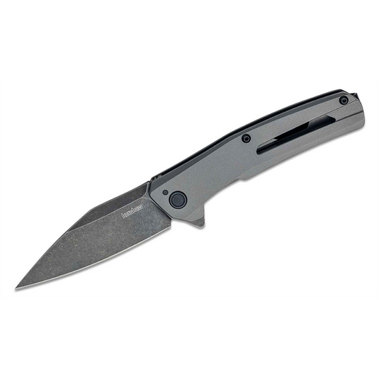 Kershaw Flyby Assisted Open Frame Lock Wharncliffe Blade EDC Folding Pocket Knife with BlackWash Finish - Gray