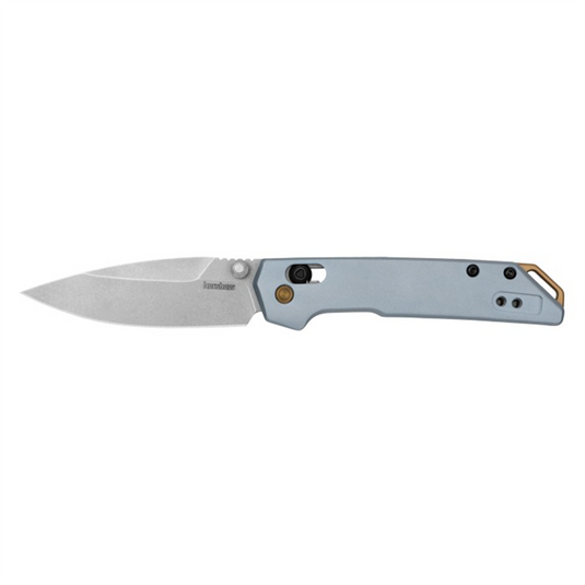 Kershaw Mini Iridium Manual Open DuraLock Spear Point Blade EDC Folding Pocket Knife - Ice Blue