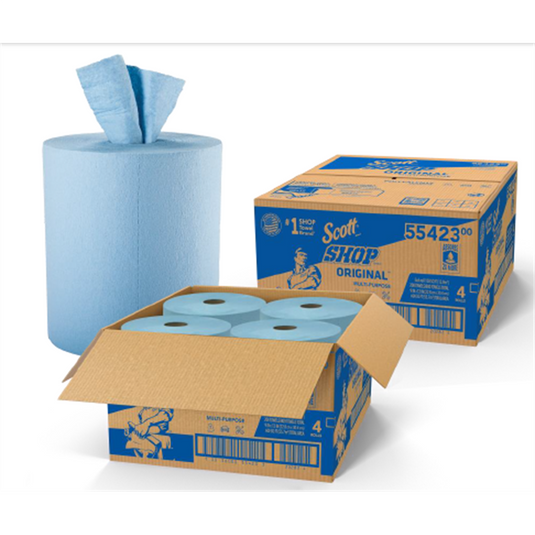 Kimberly Clark Center Pull Towels; Blue; 4 Rolls/Case; 200 Towels/Roll; 800 Towels/Case