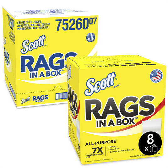 Kimberly-Clark Scott Rags in a Box 200-ct; White
