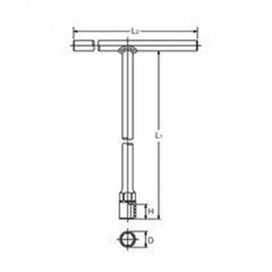 Ko-ken USA 104M-10 T Handle Socket 10mm 6 point Length 250 x 200mm
