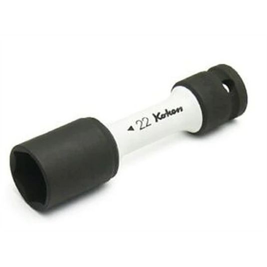 Ko-ken USA 1/2 Sq. Dr. Wheel Nut Socket  22mm Extra Thin walled Length 110mm Color coded Protector