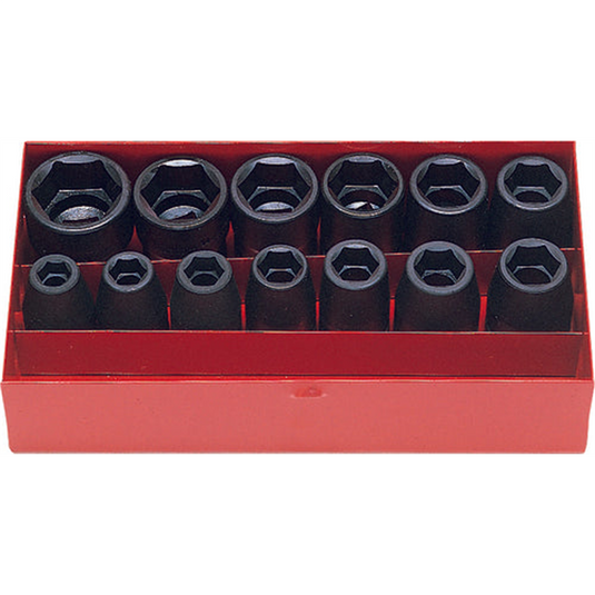 Ko-ken USA 14241M-05 1/2 Sq. Dr. 13 Piece Impact 12-Point Socket Set  10-27mm