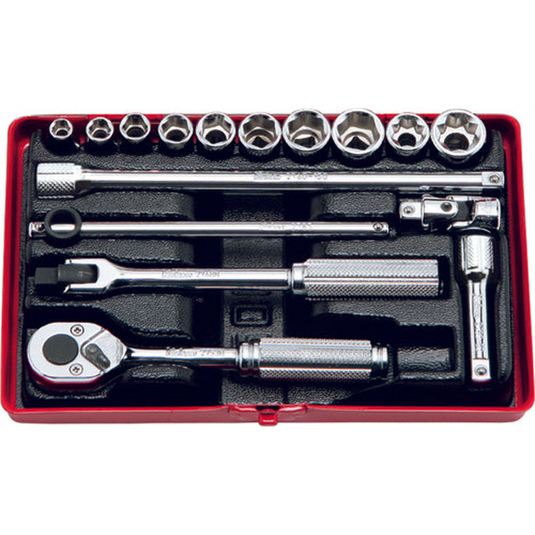 Ko-ken USA 2250M 16 Piece Chrome Metric 1/4 Sq. Dr. Socket Set