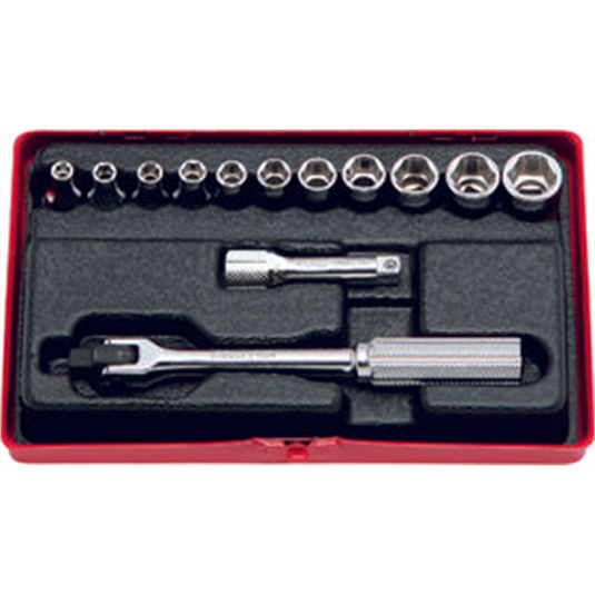 Ko-ken USA 2262M 1/4 Sq. Dr. 13 Piece Metric 6-Point Socket Set  4-12mm