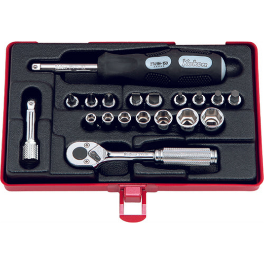 Ko-ken USA 2275 1/4 Sq. Dr. Socket set   6 point   19 pieces
