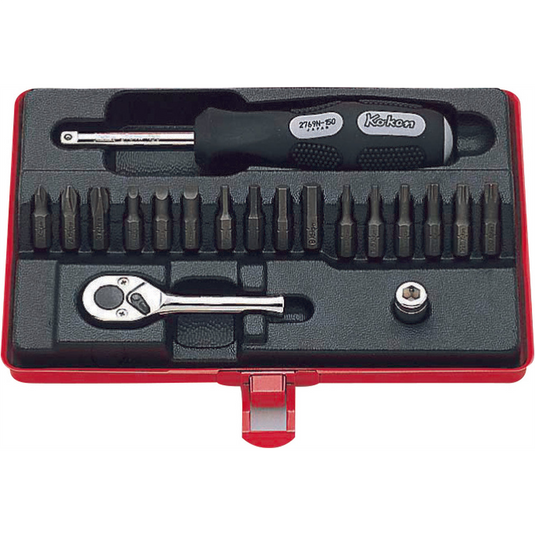 Ko-ken USA 2276 1/4 Sq. Dr. Bit set      19 pieces