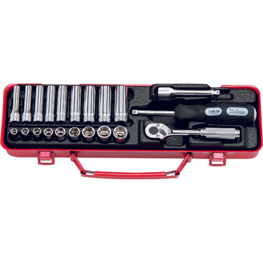 Ko-ken USA 2277 1/4 Sq. Dr. 21 Piece Metric 6-Point Socket Set  5.5-13mm