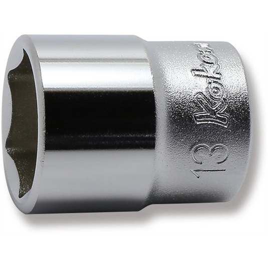 Ko-ken USA 2400M-13 1/4 Sq. Dr. Socket 13mm 6 point Length 22mm