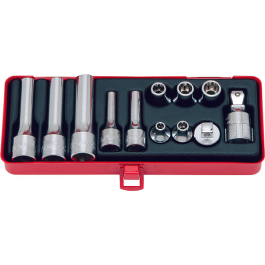 Ko-ken USA 4254 3/8; 1/2 Sq. Dr. 12 Piece TORX&Acirc;&reg; Short/Deep Socket set E6-E14