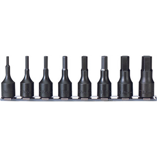 Ko-ken USA RS3012A/8-L52 8 Piece 3/8 Sq. Dr. Impact SAE Hex Bit Socket Set  1/8-1/2