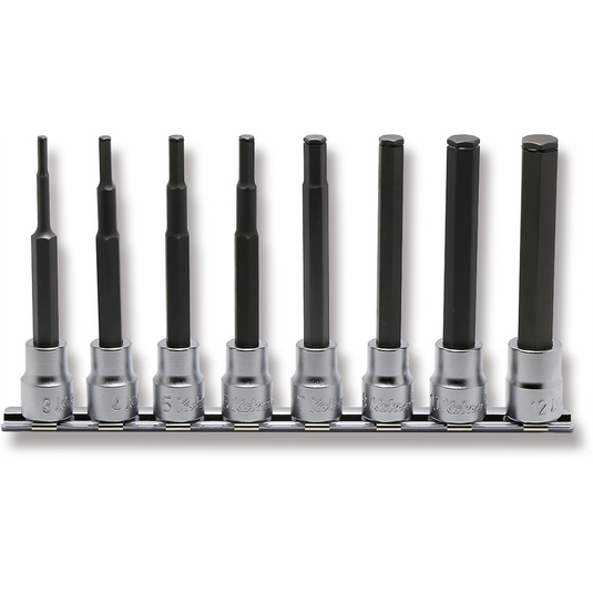 Ko-ken USA 3/8 Sq. Dr. Grip Ring Hex Bit Socket Set; 3mm-12mm - 8 pieces