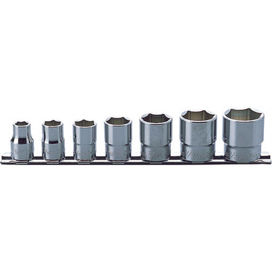 Ko-ken USA RS3400W/7 7 Piece 3/8 Sq. Dr. Whitworth; 6 Point; Chrome; SAE Socket set 1/8-1/2