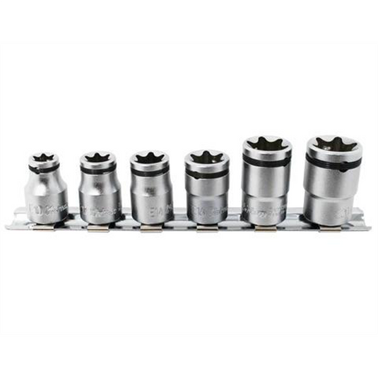 Ko-ken Tools 3/8 Sq. Dr. 6 Piece NUT GRIP&reg; TORX&reg; Socket set E10-E20