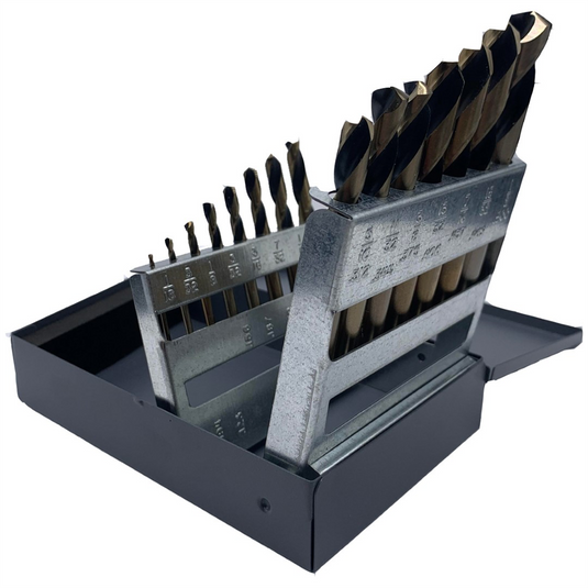 KnKut KnKut 15 Piece Short Stubby Length Drill Bit Set 1/16