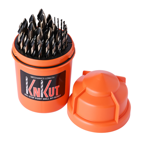 KnKut KnKut 29 Piece Drill Buddy Mechanics Length Step Point Drill Bit Set 1/16""-1/2"" by 64ths