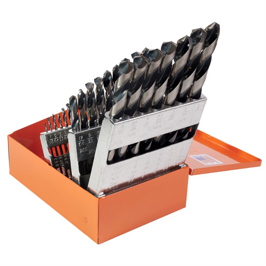 KnKut KnKut 29 Piece Jobber Length Drill Bit Set 1/16""-1/2"" by 64ths 3/8"" Reduced Shank