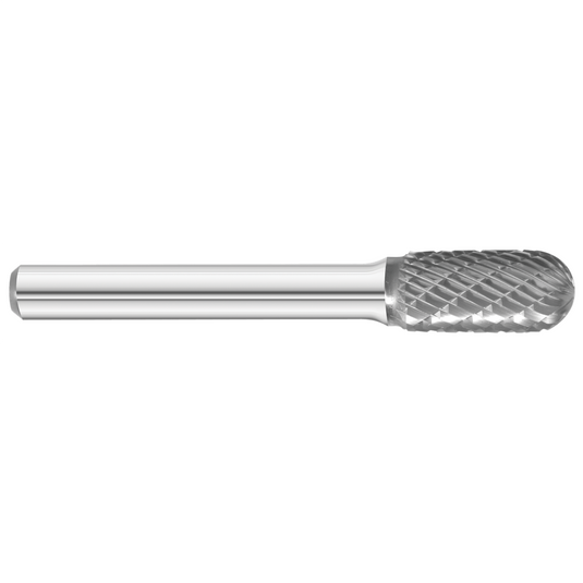 KnKut KnKut SC-3 Cylindrical Ball Nose Carbide Burr 3/8"" x 3/4"" x 2-1/2"" OAL with 1/4"" Shank