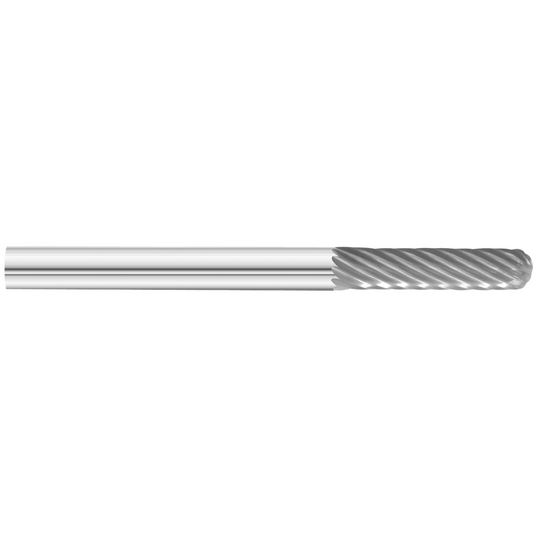 KnKut KnKut SC-42 Cylindrical Ball Nose Carbide Burr 1/8"" x 9/16"" x 1-1/2"" OAL with 1/8"" Shank