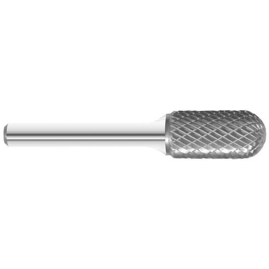 KnKut KnKut SC-5 Cylindrical Ball Nose Carbide Burr 1/2"" x 1"" x 2-3/4"" OAL with 1/4"" Shank