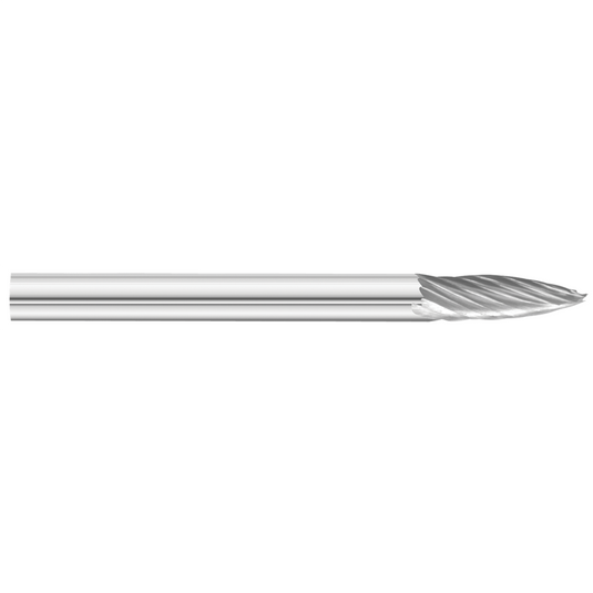 KnKut KnKut SG-43 Pointed Tree Shape Carbide Burr 1/8"" x 3/8"" x 1-1/2"" OAL with 1/8"" Shank