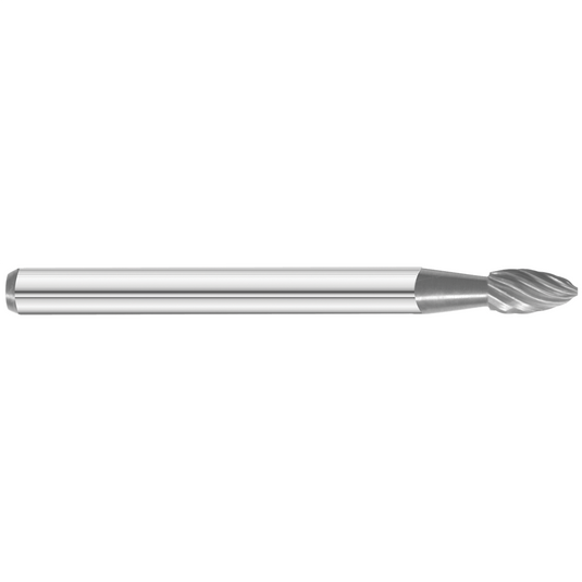 KnKut KnKut SH-41 Flame Shape Carbide Burr 1/8"" x 1/4"" x 1-1/2"" OAL with 1/8"" Shank