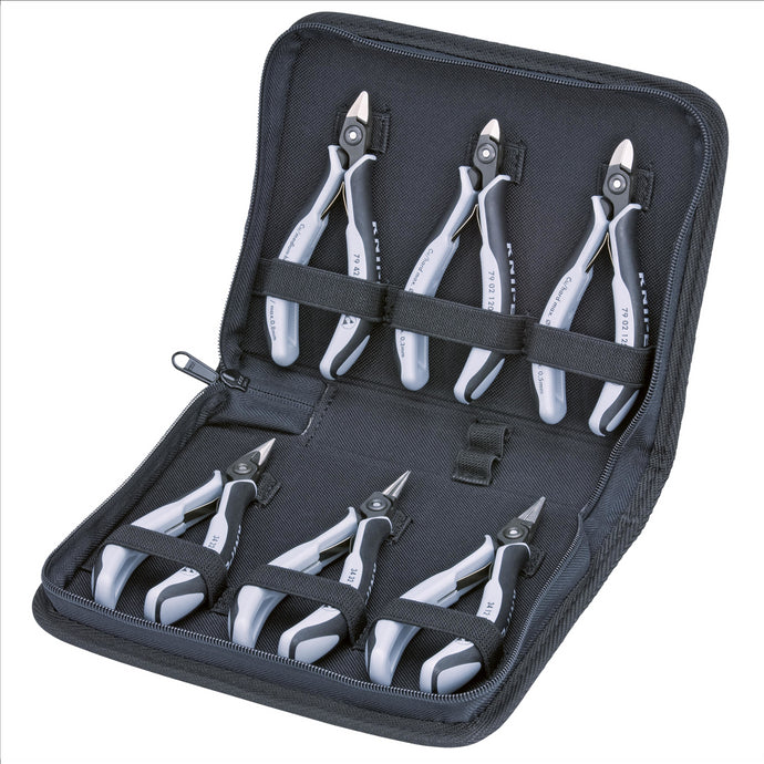 KNIPEX 6 Pc Electronics ESD Pliers Set in Zipper Pouch