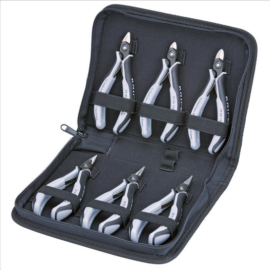KNIPEX 6 Pc Electronics ESD Pliers Set in Zipper Pouch
