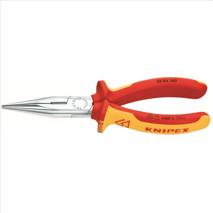 KNIPEX Insulated Plier Cutter; Half-round Nose; Steel; 160mm; 1kVAC