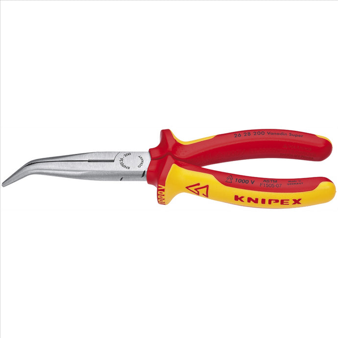 KNIPEX ANGLED LONG NOSE PLIERS W/CTR.-1;000V INSLTD