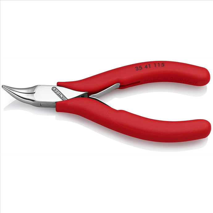 KNIPEX 4 1/2IN  ELECTRONICS PLIERS-ANGLED HALF-ROUND JAWS