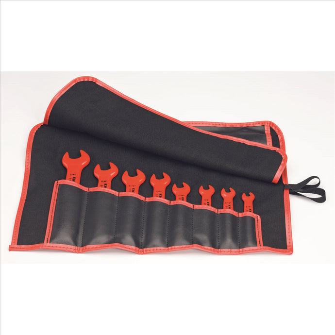 KNIPEX 8PC OPEN END WRENCH SET-SAE-1;000V INSLTD