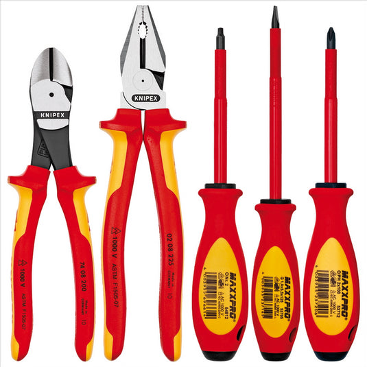 KNIPEX 5PC PLIERS/SCREWDRR TOOL SET-1;000V INSLTD