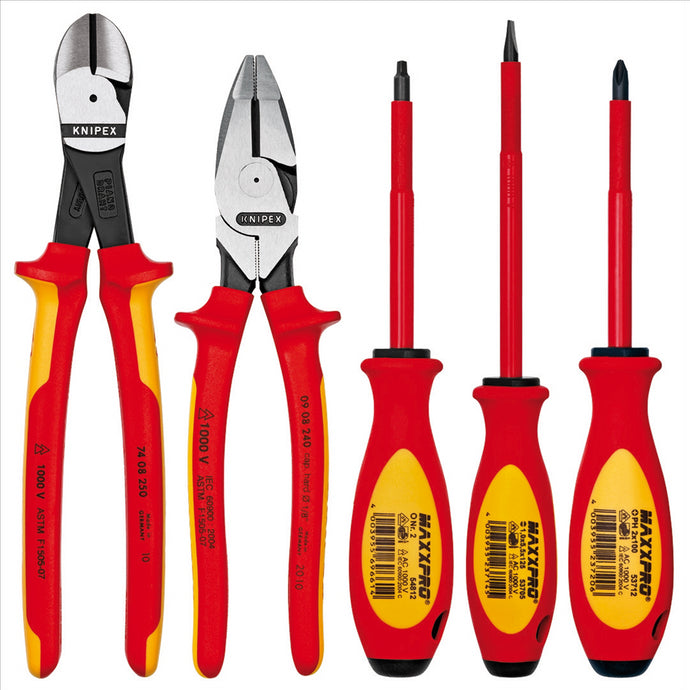 KNIPEX 5PC PLIERS/SCREWDRR TOOL SET-1;000V INSLTD