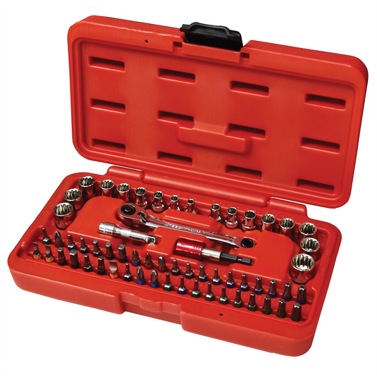 K Tool International SPLINE SOC SET 1/4"" DR; 60 PC