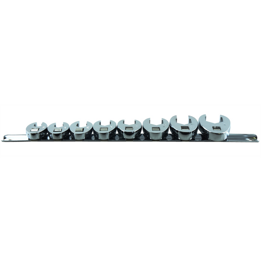 K Tool International Crowfoot Flare Nut Set SAE 8 Piece 3/8 Inch Drive