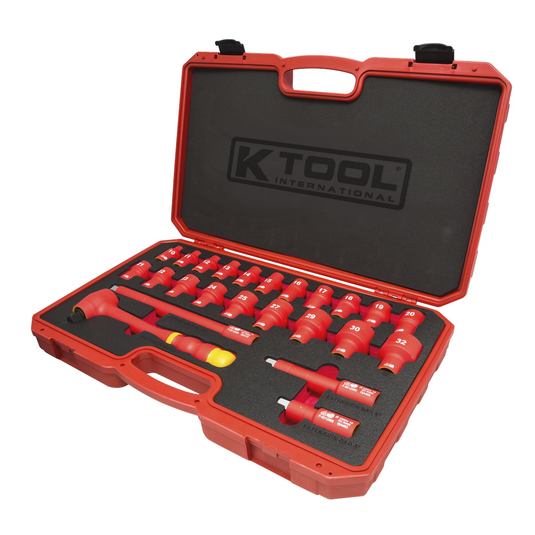 K Tool International Socket Wrench Set Insulated 1/2"" 24Pc