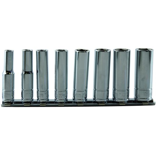 K Tool International SOC SET 1/4"" DR 8 PC MM DEEP