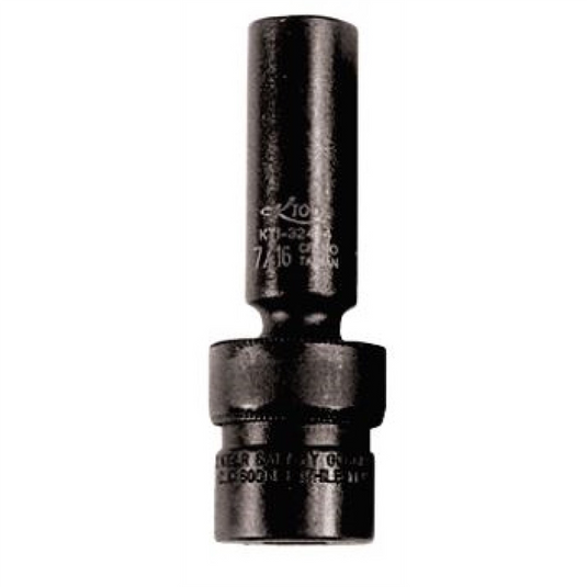 K Tool International SOC IMP FLEX 7/16"" 3/8"" DR DEEP 6 PT