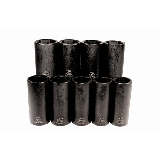 K Tool International Socket Set Metric Impact 9 Piece 1/2 Inch Drive 6 Point