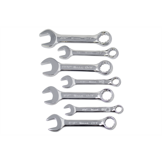 K Tool International Wrench Set 7 Piece Combination Short SAE