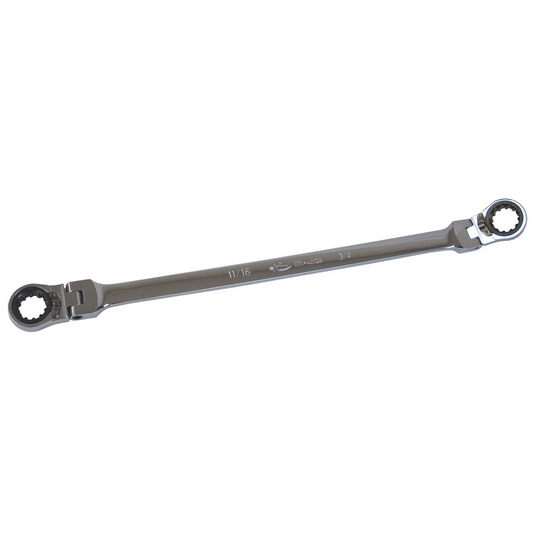 K Tool International Wrench 11/16 Inch x 3/4 Inch Double Box XL Ratcheting Flexible Reversible