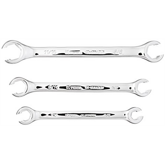 K Tool International Wrench Set Flare Net 3 Piece SAE
