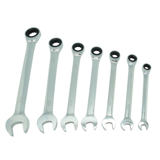 K Tool International Wrench Set 7 Piece SAE Ratcheting
