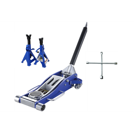 K Tool International Aluminum Jack 3 Ton/Jack Stands 3 Ton/Lugnut Wrench Combo
