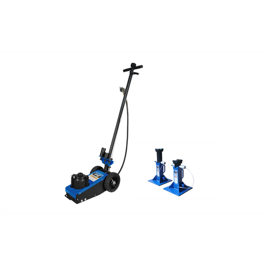 K-Tool International Truck Jack 22 Ton Air/Hydraulic AND Jack Stands 22 Ton Heavy Duty