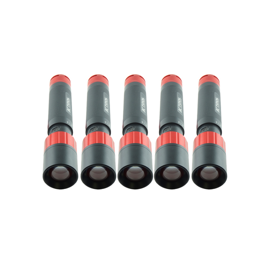 K Tool International 5 pack of Rechargeable 250 Lumen Flashlight CREE LED XPG